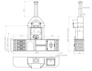 Avangarde Fırınlı [ 280 cm ] Barbekü