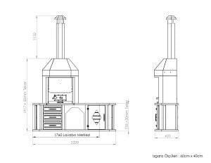 Avangarde Bacalı [ 220 cm - Granit Evyeli ] Barbekü