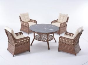 Begonya ⌀120 Oval Masa Takımı | 4 Sandalye