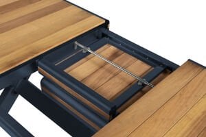 Alüminyum İroko Çift Açılır Bahçe Yemek Masası