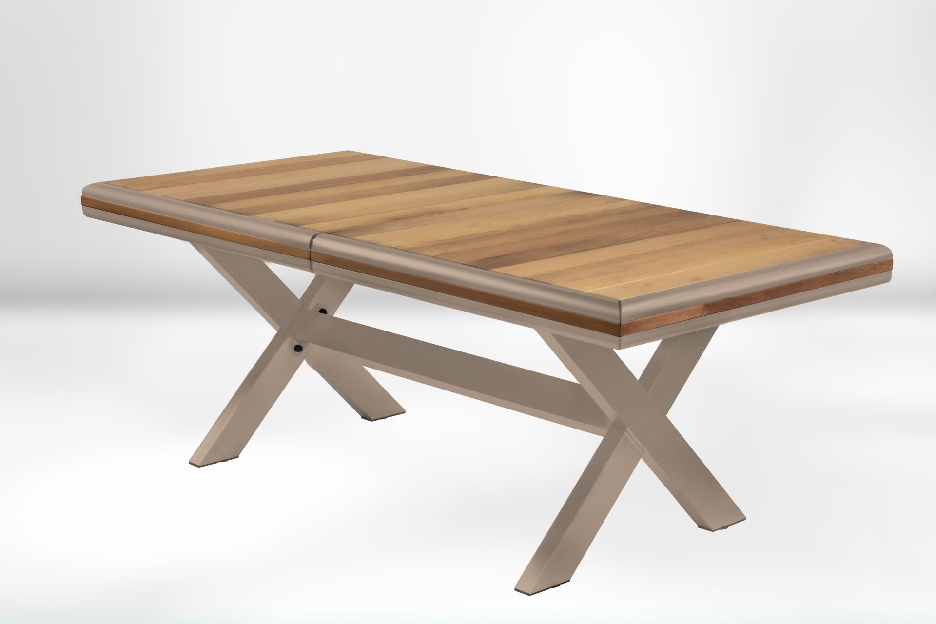 Alüminyum İroko Bahçe Yemek Masası CAPPUCİNO - 90x160